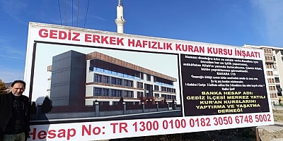 KÜTAHYA GEDİZ’DE KURAN KURSU İNŞAATI HAYIRSEVERLERİN DESTEĞİNİ BEKLİYOR  